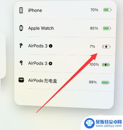 苹果耳机怎么显示电量 苹果耳机充电电量显示界面