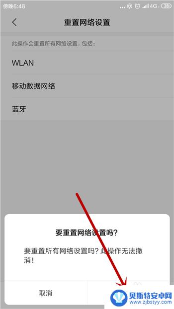 手机如何重置网络选项密码 手机网络怎么重置方法