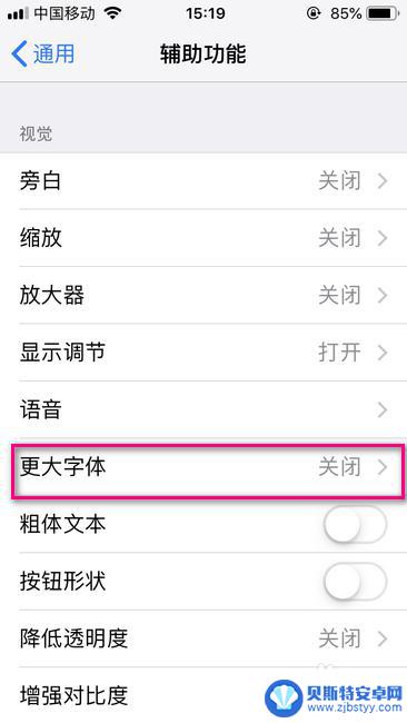 苹果5s手机如何设置字体 苹果手机字体调整步骤