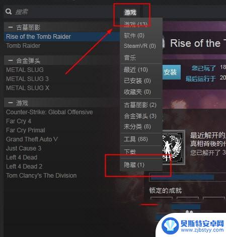 怎么把steam库里的游戏隐藏 steam隐藏游戏的步骤